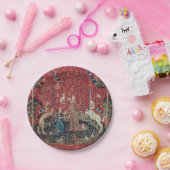 Lady and Unicorn Medieval Tapestry Taste ペーパープレート (パーティー)
