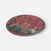 Lady and Unicorn Medieval Tapestry Taste ペーパープレート (アングル)