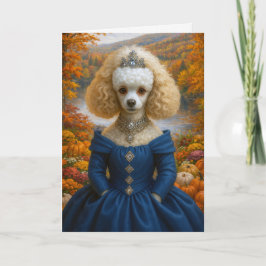 Lady Autumn , Poodle Blank Card カード
