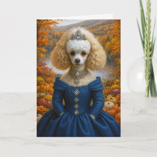 Lady Autumn , Poodle Blank Card カード (正面)