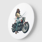 Lady Biker  ラージ壁時計 (傾斜)