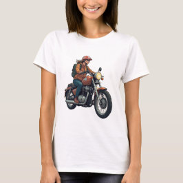 Lady Biker On The Road Tシャツ