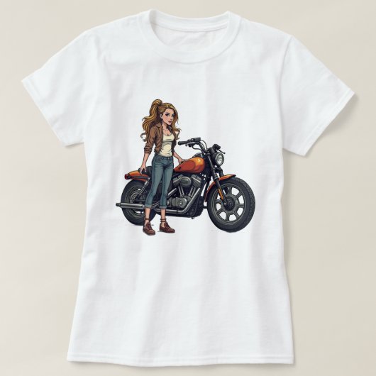 Lady Biker  Tシャツ (デザイン正面)