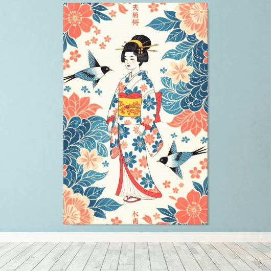 Lady Bingata キャンバスプリント (インサイチュ (ウッドフロア))