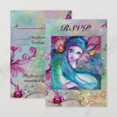 LADY BLUE MASKパールスパークルマスカレードパーティーRSVP 出欠カード (正面/裏面)