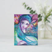 LADY BLUE MASK仮装エレガントパーティー インビテーションポストカード (スタンド正面)