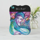 LADY BLUE MASK仮装パーティー、赤ブラックフローラ 招待状 (スタンド正面)