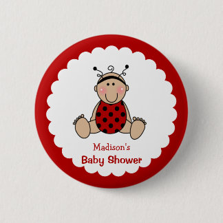 Lady Bug パーソナライズされた Baby Shower 缶バッジ