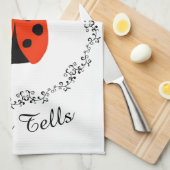 Lady Bug - A Lady Never パーソナライズされた キッチンタオル (四つ折り)