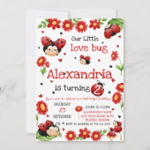 Lady Bug Birthday Invitation 招待状 (正面)