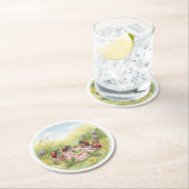 Lady bug cricket spring garden party coasters ラウンドペーパーコースター (インサイチュ)