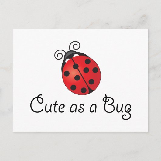 Lady Bug - Cute as a Bug ポストカード (正面)