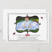 Lady Bug First Bursday Party Invitation -card- 招待状 (正面/裏面)