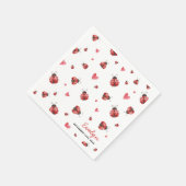 Lady Bug Napkins, Love Bug Napkins スタンダードカクテルナプキン (角)