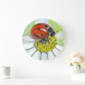 Lady Bug on A Daisy ラージ壁時計 (ホーム)