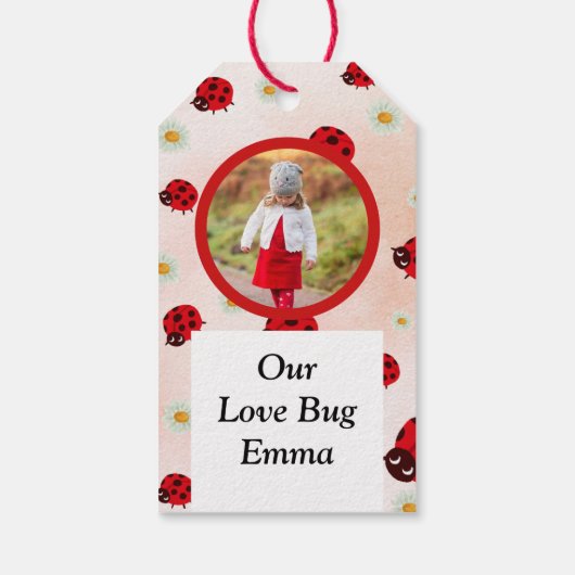 lady bug party photo ギフトタグ (裏面)
