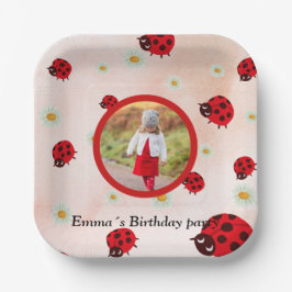 lady bug party photo ペーパープレート