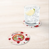 lady bug party photo ラウンドペーパーコースター (インサイチュ)