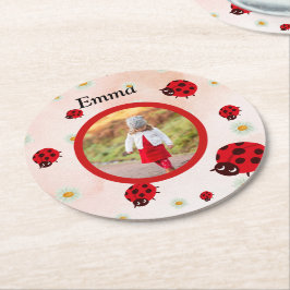 lady bug party photo ラウンドペーパーコースター