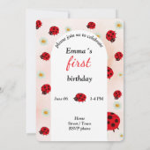 lady bug party photo 招待状 (裏面)