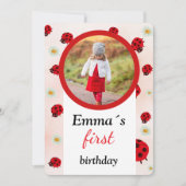 lady bug party photo 招待状 (正面)