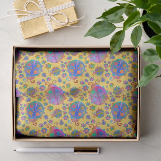 Lady Bugs Amongst the Flowers on a Midsummer Day 薄葉紙 (ギフト)