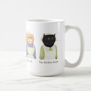 LADY CATS背の高いホワイトマグカップ+文字 コーヒーマグカップ