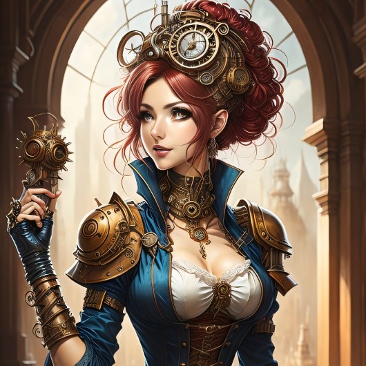 Lady Cyborg mechanics steampunk v1 薄葉紙