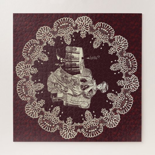 Lady drinks tea ジグソーパズル (横)