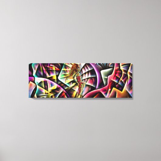 Lady Fractalフラクタル抽象芸術プリンセス キャンバスプリント (正面)