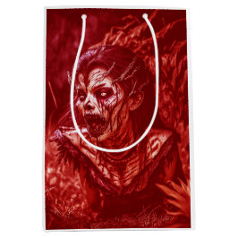 Lady Ghoul Snarling Amidst Plants ミディアムペーパーバッグ