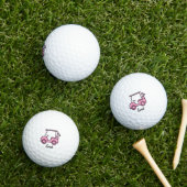 Lady Golf Cart Breast Cancer Awareness Personalize ゴルフボール (インサイチュ 芝生)