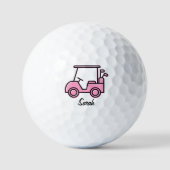 Lady Golf Cart Breast Cancer Awareness Personalize ゴルフボール (正面)