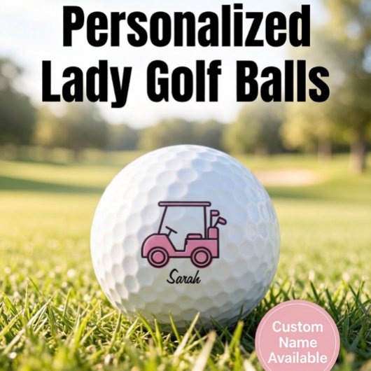 Lady Golf Cart Breast Cancer Awareness Personalize ゴルフボール