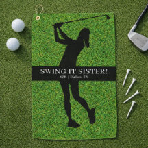 Lady Golfer Golf Green Silhouette Monogram