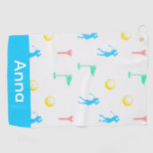 Lady Golfer Icon Pattern Personalized  ゴルフタオル (横)