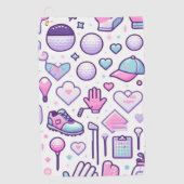 Lady Golfer Icon Pink  ゴルフタオル (正面)