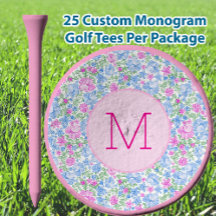 Lady Golfer Pink Blue Floral Preppy Custom Ladies