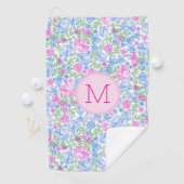 Lady Golfer Pink Blue Preppy Custom Initial Ladies ゴルフタオル (インサイチュ)
