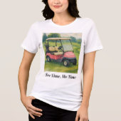 Lady Golfer Pink Golf Cart  トライブレンドＴシャツ (正面)