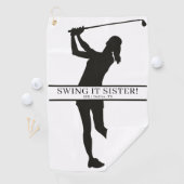 Lady Golfer Silhouette Personalized Monogram ゴルフタオル (インサイチュ)