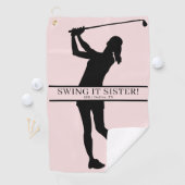 Lady Golfer Silhouette Personalized Monogram ゴルフタオル (インサイチュ)