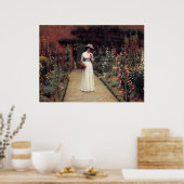 Lady in a Garden - Edmund Blair Leighton ポスター (キッチン)