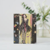 Lady in Black and White Fashion Collage ポストカード (スタンド正面)