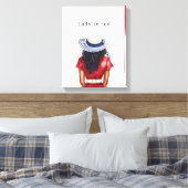 Lady in Red Dress Black Hair キャンバスプリント (インサイチュ (寝室))