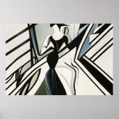 Lady in Silhouette Art Deco ポスター (正面)