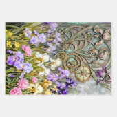 Lady in the purple meadow Decoupage  ラッピングペーパーシート (正面2)