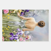 Lady in the purple meadow Decoupage  ラッピングペーパーシート (正面)