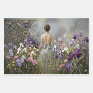 Lady in the purple meadow Decoupage ラッピングペーパーシート