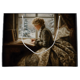 Lady in Winter ラージペーパーバッグ